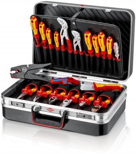 Knipex gereedschapskoffer Vision24 Electro met 20-delige inhoud met kwaliteitsmerken