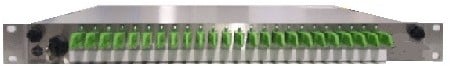 Diamond Fiber box 19'' 1HE 01-12F SX E-2000/APC 0,1dB RVS 2 splice tray 