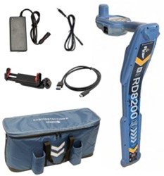 Radiodetection RD8200SG ontvanger met draagtas,telefoonhouder, USB-C kabel, Li-Ion accu en lader.