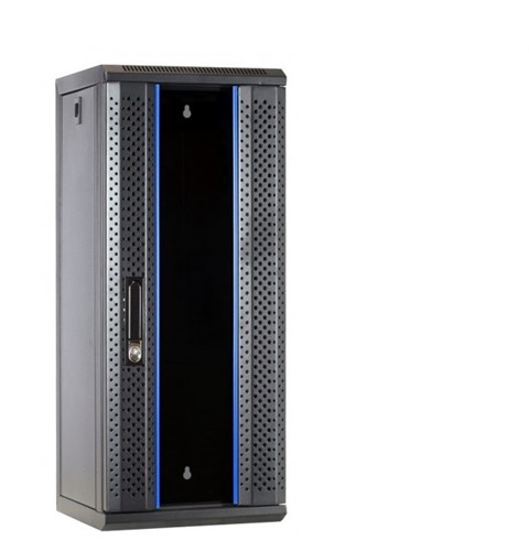UCS Wandkast 10 inch, 15HE 312x310x752mm (BxDxH) Aw=Staal Vd=Glas zwart
