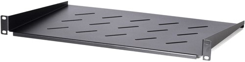 UCS Wandkast Legbord 1HE, D250mm, zwart, vrij hangend.