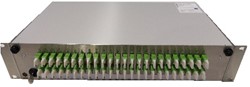 Diamond Fiber box 19'' 2HE 01-48F SX E-2000/APC 0.1dB IP65 connector RVS 4 splice tray