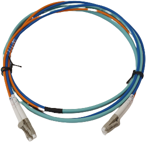Patchkabel OM3, LC/UPC-LC/UPC, duplex, flat oval, turquoise,  fanout 40cm OP=OP (Kies lengte)