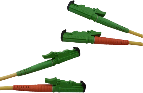 Diamond, Patchkabel OS2, E2000/APC-E2000/APC, duplex, 2mm, geel, 10m Op=OP