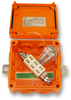 Datwyler VAD 3, verbindings-aansluitdoos, VAD 3 3x6 PE plus, E30-E90 Afmeting 100 x 100 x 50mm