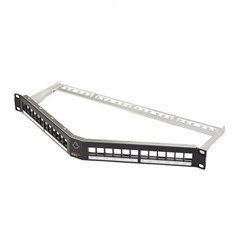 Datwyler Patchpaneel KS-Angled 24v, leeg, 1HE, tbv Keystone, RAL 9005