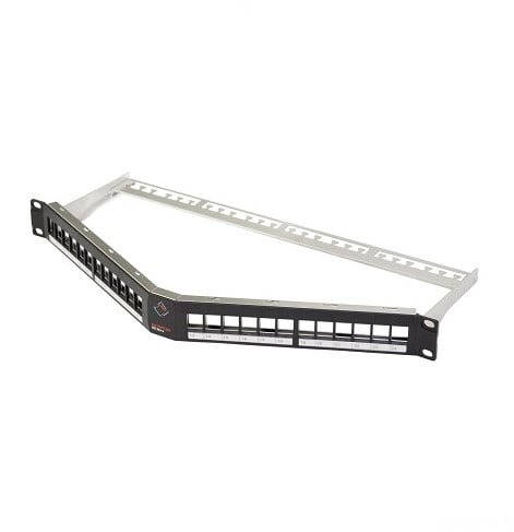 Datwyler Patchpaneel KS-Angled 24v, leeg, 1HE, tbv Keystone, RAL 9005