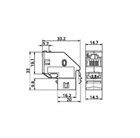 Datwyler Cat.6A doorvoerkoppeling, RJ45, 90 graden.-2