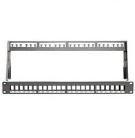 Datwyler Patchpaneel KS 24v, leeg, 1HE, tbv Keystone, Ral9005 zwart