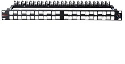 Datwyler Patchpaneel KS 24v x-s, leeg, 1HE, tbv keystone, Ral9005 zwart