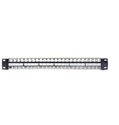 Datwyler Patchpaneel KS 48v, leeg 1HE, tbv Keystone, Ral9005 zwart