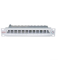 Datwyler Patchpaneel MGK 12v, leeg 1HE, 10 inch, t.b.v. GG45 of Keystone modules , edelstaal