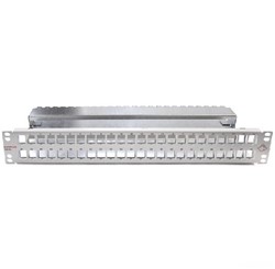 Datwyler Patchpaneel MGK 48v, leeg 1,5HE, t.b.v. GG45 of Keystone modules, grijs / edelstaal