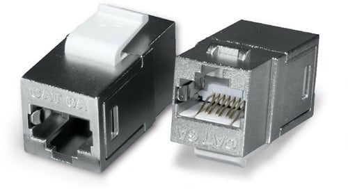 Datwyler Cat.6A doorvoerkoppeling, RJ45, 180 graden