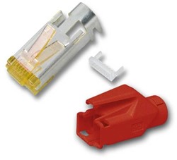 RJ45 Hirose stekkerset, STP,  TM31, Cat6A, rood 50 stuk(s)