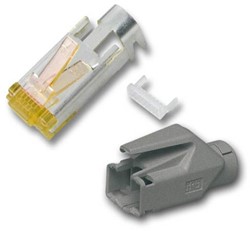 RJ45 Hirose stekkerset, STP,  TM31, Cat6A, grijs 50 stuk(s)