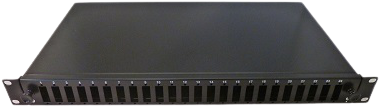 1HE schuiflade 24xSCD duplex. leeg zwart