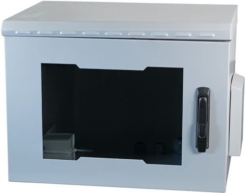 UCS IP55 Wandkast 20HE, B600 D600, glazen deur, grijs