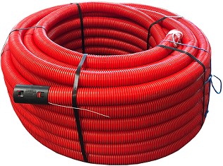 50mm PE Flexbuis rood + trekdraad
