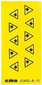 UCS Laserstraling waarschuwing sticker, 12,5mm 100 stuk(s)