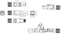 Field installable connector, RJ45 Cat.8 Class 1-3