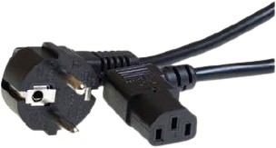 UCS 220V computer voedingskabel recht/haaks 2,0 mtr zwart