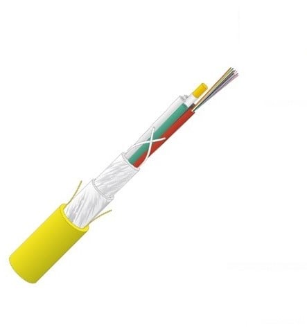 Datwyler Glasvezelkabel FO indoor Dca, ZGGFR / J-B(ZN)BH BL, OS2, 48v(4x12) geel.