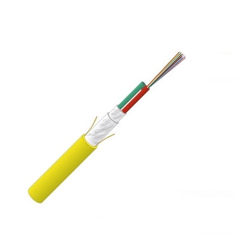 Datwyler Glasvezelkabel FO indoor 24v B2ca, ZGGFR / J-B(ZN)BH BL, OS2, (2x12) geel.