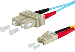 UCS Patchkabel OM3, LC/UPC-SC/UPC, duplex, 2mm, turquoise,  (Kies lengte)