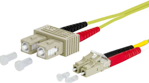 UCS Patchkabel OM5, LC/UPC-SC/UPC, duplex, 2mm, limoen groen, 0,5m