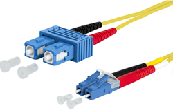 UCS Patchkabel OS2, LC/UPC-SC/UPC, duplex, 3mm, geel. OP=OP (Kies lengte)