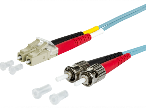 UCS Patchkabel OM3, LC/UPC-ST/UPC, duplex, 2mm, turquoise, 3m