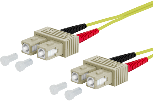 UCS Patchkabel OM5, SC/UPC-SC/UPC, duplex, 2mm, limoen groen, 0,5m