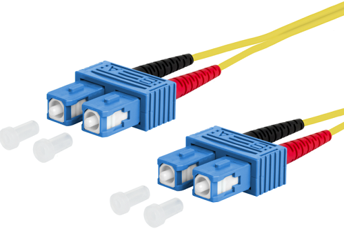 UCS Patchkabel OS2, SC/UPC-SC/UPC, duplex, 2mm, geel, 0,5m