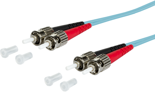 UCS Patchkabel OM3, ST/UPC-ST/UPC, duplex, 2mm, turquoise (Kies lengte)