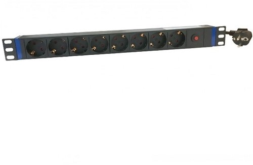 UCS Spanningsslof 19 inch, 8-voudig, schuko, met OSB