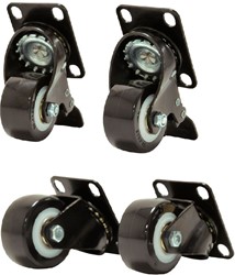 UCS Set wieltjes voor 19 inch kasten, 2 met rem.