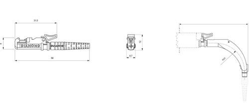 Diamond Patchkabel OS2, E2000/APC4 HP-E2000/PC4 HP, simplex, geel, 4m-3