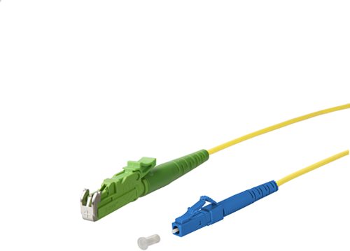 UCS Patchkabel OS2, E2000/APC-LC/UPC, simplex, 2mm, geel 0,5m