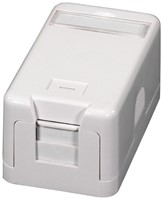 UCS Opbouwdoos 1v incl. stofklep, Ral9010, wit, tbv keystones