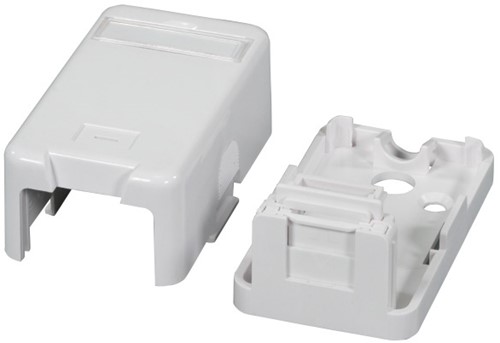 UCS Opbouwdoos 1v incl. stofklep, Ral9010, wit, tbv keystones-2