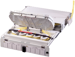 Commscope FIST-GPS2-glasvezellade 19" 2HE t.b.v. 4 GPST-patch- / splice-trays grijs