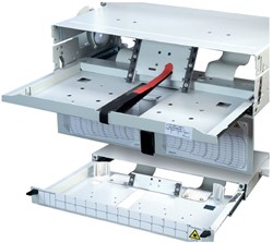 Commscope FIST-GPS2-glasvezellade 19" 1HE t.b.v. 2 GPST-patch- / splice-trays grijs