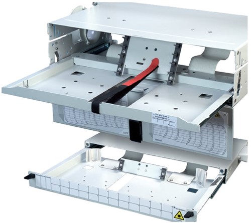 Commscope FIST-GPS2-glasvezellade 19" 1HE t.b.v. 2 GPST-patch- / splice-trays grijs