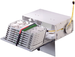 Commscope FIST-GPS2-glasvezellade 19" 4HE t.b.v. 8 GPST-patch- / splice-trays, grijs