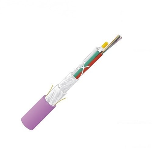 Datwyler Glasvezelkabel FO indoor B2ca, ZGGFR / J-B(ZN)BH, OM4, 24v(2x12) paars.