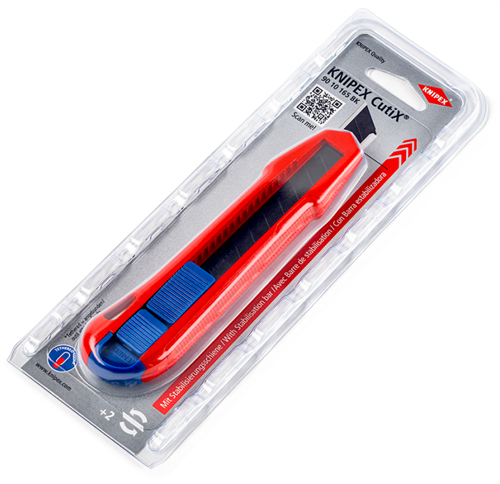 KNIPEX CutiX Innovatieve, variabel uitschuifbaar breekmes met stabilisatierail