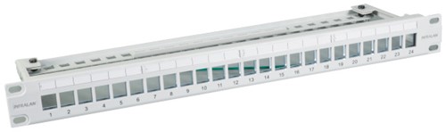 INFRALAN© Patchpaneel KS 24v, leeg, 1HE, t.b.v. Keystone