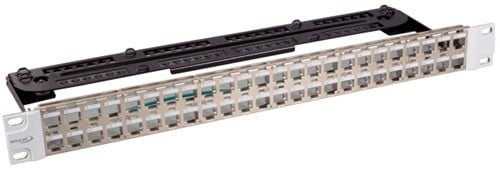 INFRALAN© Patchpaneel KS 48v, leeg, 1HE, tbv Slimline module, metaal kleur