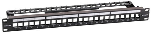 INFRALAN© Patchpaneel KS 24v, leeg, 1HE, tbv Keystone, Ral9005 zwart